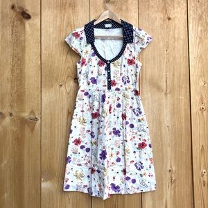 Viola Retro Floral Cotton Dress Sz 6